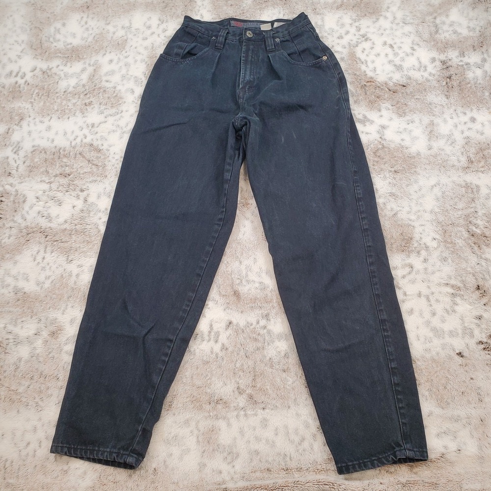 Vintage 80s 90s Unionbay Sportswear Sz 5/6 100% Cotton Denim Black Jeans Tapered